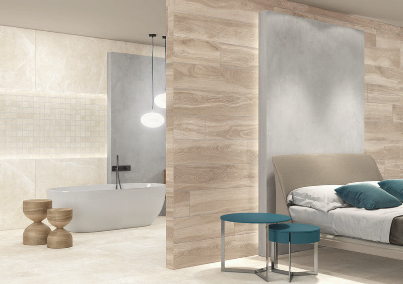 Soapstone White Porcelain Tile installed