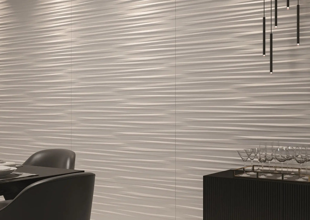 Wind White Ceramic Wall Tile – room scene