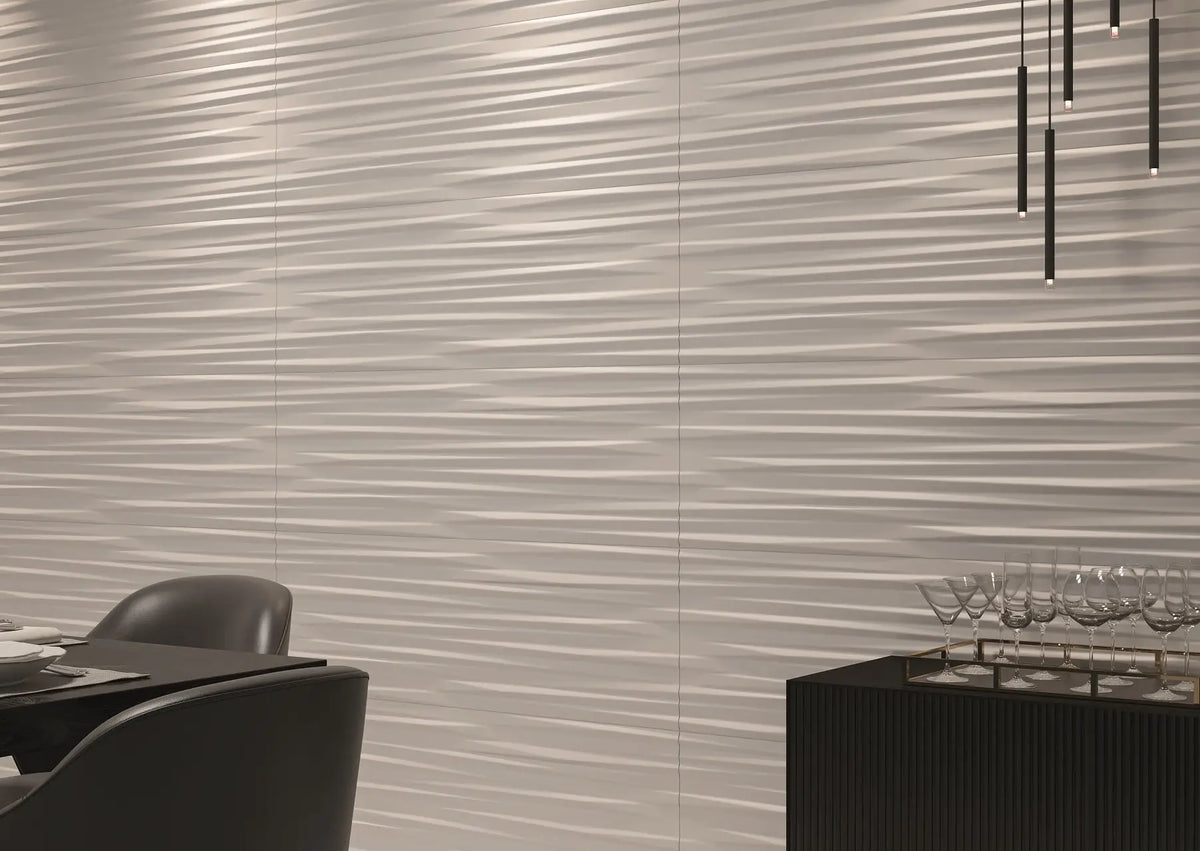 Wind White Ceramic Wall Tile – room scene
